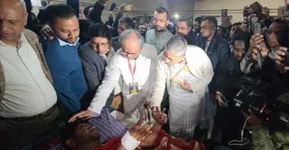 দগ্ধ বেলালকে দেখতে লক্ষ্মীপুরে রুহুল কবির রিজভী